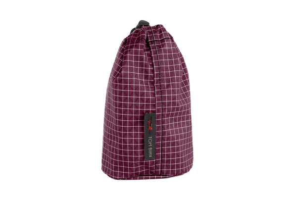 A Size 1 Acai (dark purple with white grid) 200 Halcyon Travel Stuff Sack.